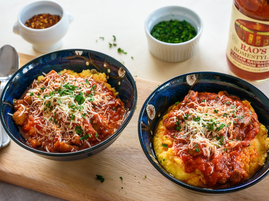 Polenta with Sausage & Mushrooms