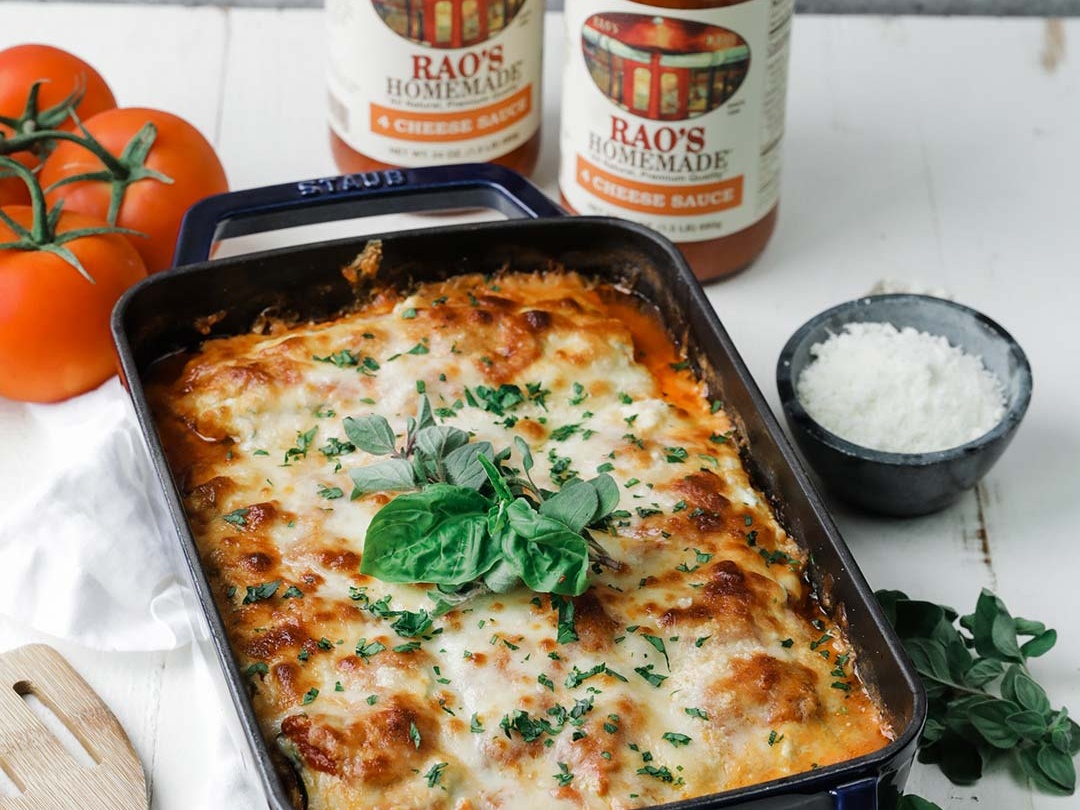 Vegetarian lasagna layered with vegetables and cheese