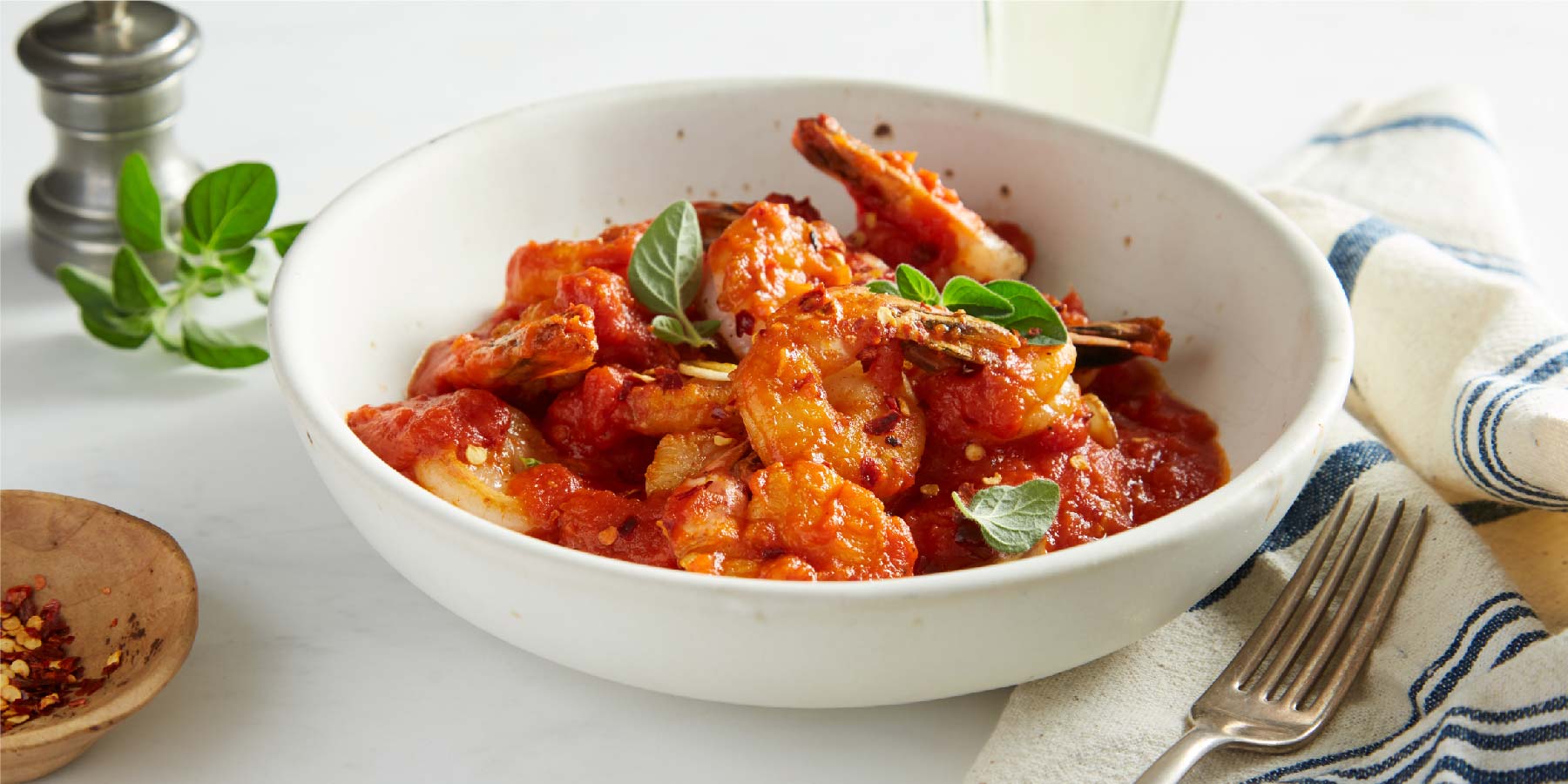 Shrimp fra diavolo in spicy tomato sauce
