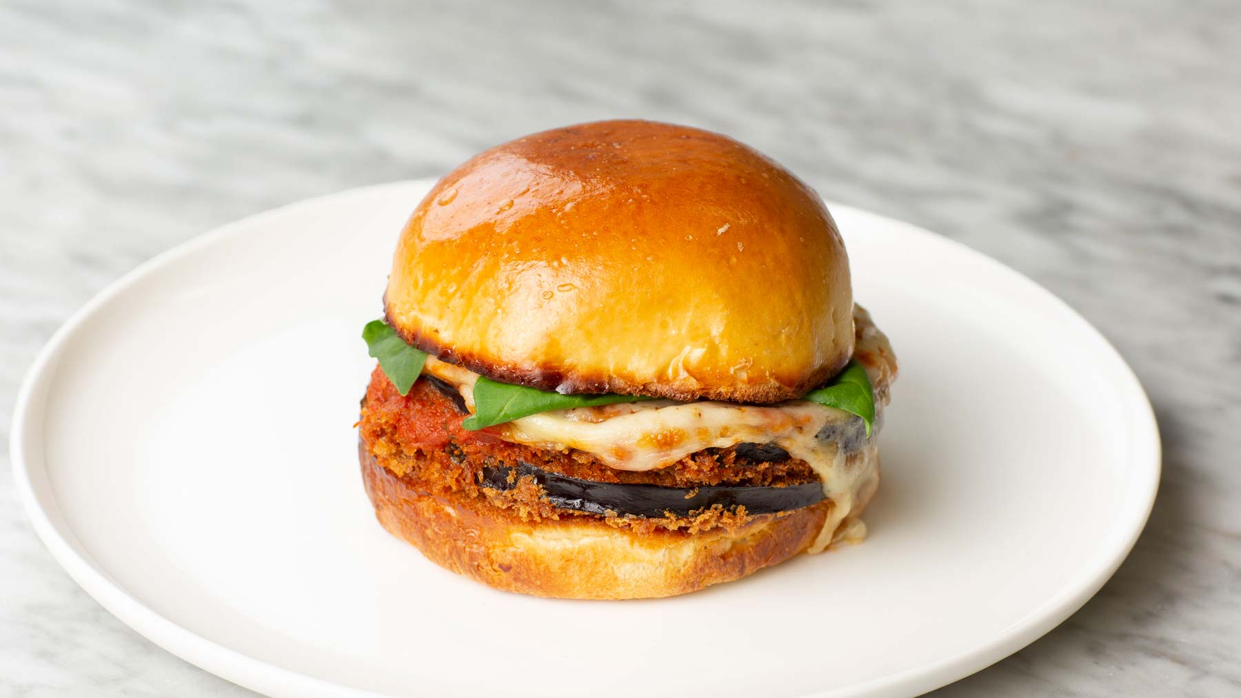 Fried eggplant sandwiches with tomato sauce