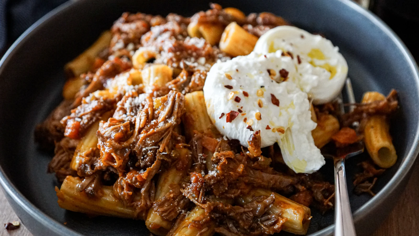 Short rib ragu with white truffle sauce
